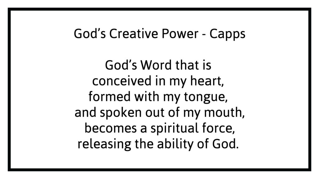 Charles Capps God's Creative Power word in heart