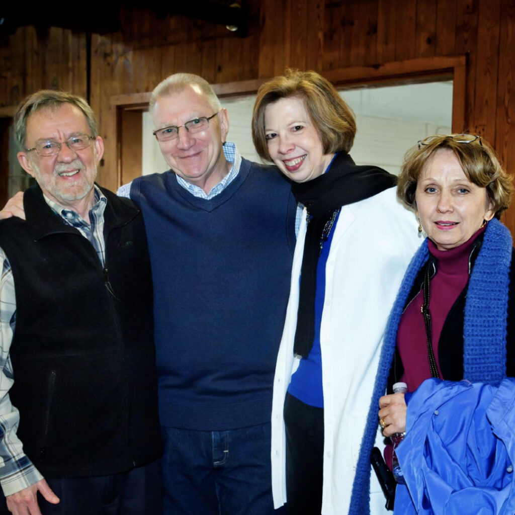 Church Members Smiling Two Couples Retired